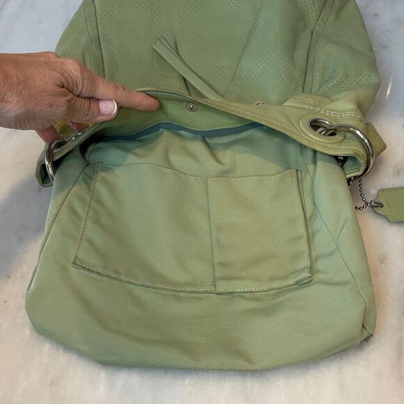 Coach Bag Purse Handbag Leather Parker Perforated Signature OpArt Hobo Crossbody - Picture 13 of 16